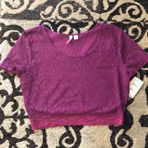 Cute Nordstrom purple lace crop top